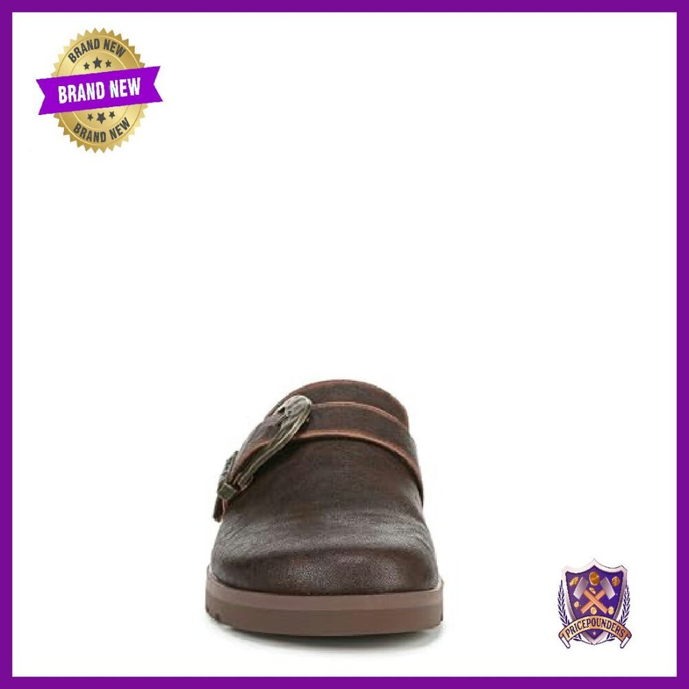 Women's Slip-On Flats with Decorative Buckle, Faux Leather - Picture 3 of 8